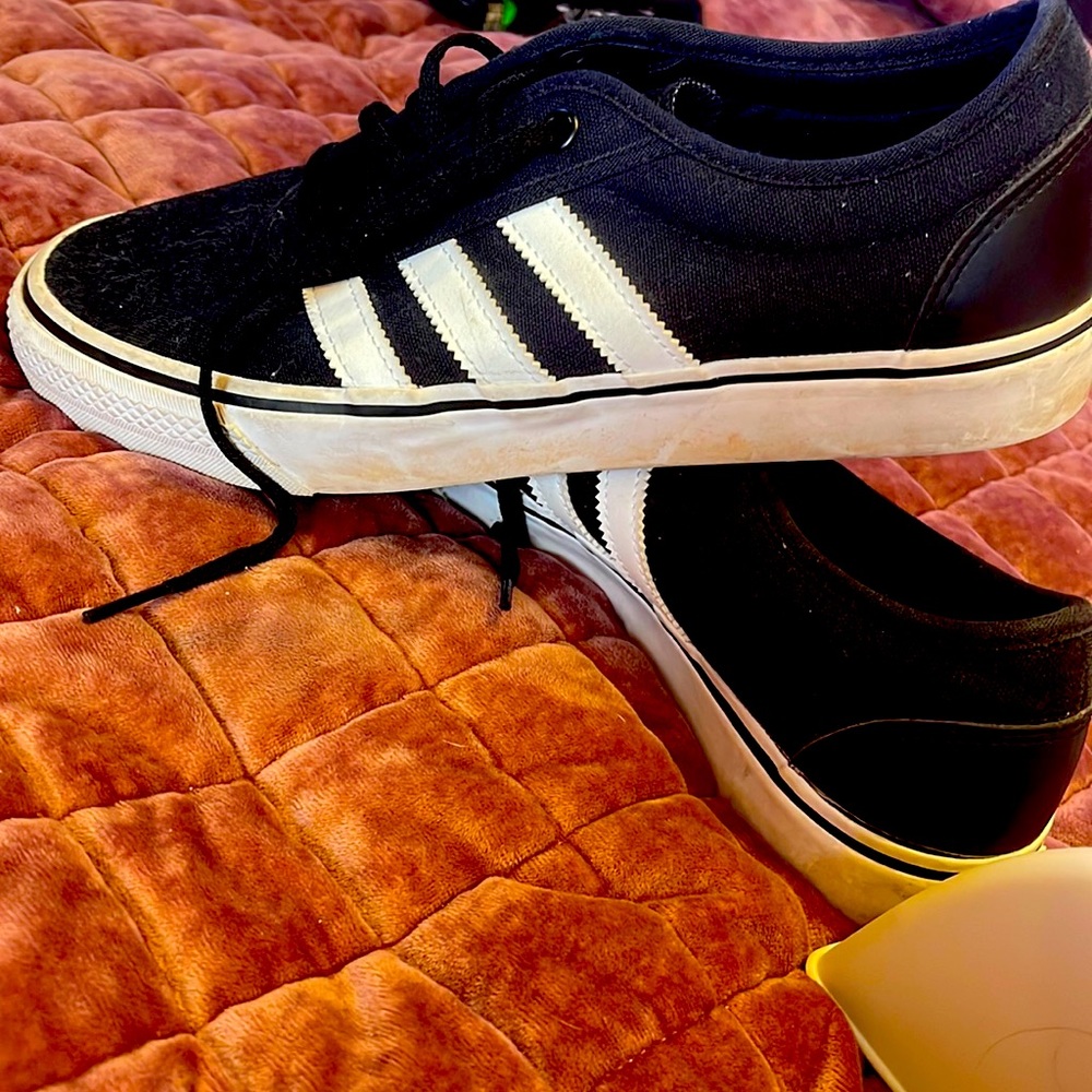 Black with white stripe canvas adidas